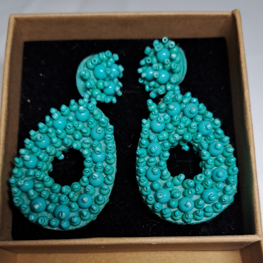 Chic Turquoise Beaded Earrings